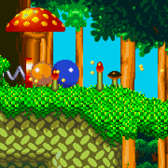 sonichedgeblog:  Corkscrews in Mushroom Hill Zone‘Sonic &amp; Knuckles’SEGA Mega Drive