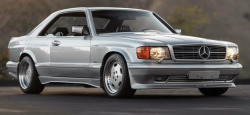 carsthatnevermadeit:  Mercedes-Benz C126 series 560 SEC 6.0 AMG â€˜Wide Bodyâ€™, 1989. This car, which is one of less than 50 ever made, is to be auctioned byÂ at RM Sothebyâ€™s for an estimated 贄,000 - 贶,000.Â The car is powered by a bore-out 6.0-L