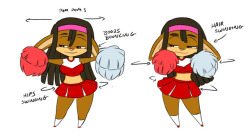 shonuff44: CHEERLEADER SYNNABUNN   Here is another gif animation I drew and brought to life by my good friend Katheb  katheb.deviantart.com/. You can see Synnabunn cheering on my Picarto screen at  https://picarto.tv/ShoNUFF44    ;9