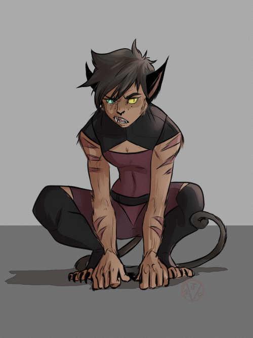 Doodled my version of Catra which is just ‘How scruffy and feral can I make her?’