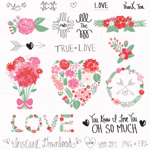 clipart of valentine flowers - photo #44