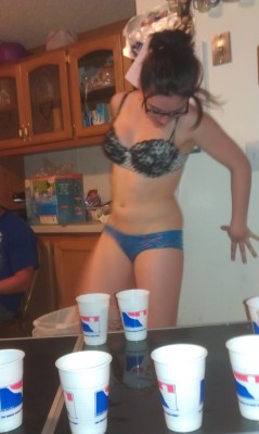 stripgamefan:A great strip beer pong photo set. &ldquo;Strip games&rdquo; and their ilk are my oldest and most persistant fetish, and I&rsquo;ve never really gotten to play a good one..