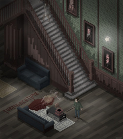 markknight78:  Silent Hill Downpour (PS3). ive attempted to re-create my favourite moment in an isometric pixel style. am i the only one that really enjoyed this game? Keep Silent HIll alive :) 
