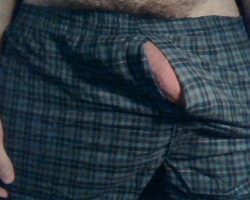 a-rather-horny-nerd:  It seems my new boxer briefs don’t do a very good job of containing my cock when it’s hard. It comes out so easily. 