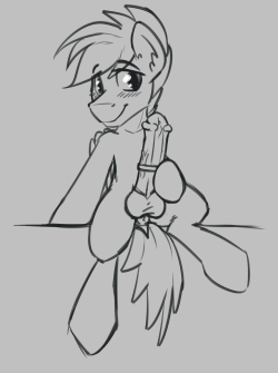 Genderbent Rainbow Dash might clean/color this one later&hellip; should I?