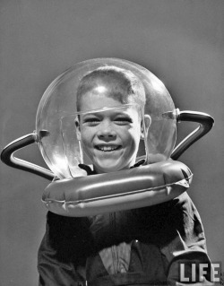 Yale Joel - Rocket Ship Prize, Boy Wearing Space Helmet, 1954.