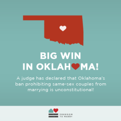 freedomtomarry:  The decision has been stayed pending appeal, so same-sex couples cannot immediately marry in the state, but REBLOG to celebrate this huge step forward! http://bit.ly/1dtR9iW 