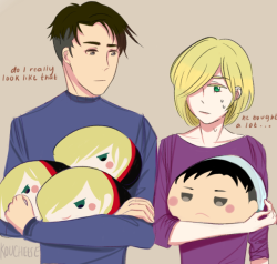 aphengland:  doodled otayuri running into each other buying one another’s merch LOL based on the these yuri on ice marshmallow plushies!  