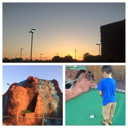 Mini golf sunsets with my little man 👩‍👩‍👦👦🏽⛳️ #minigolf  (at Willowbrook Golf Center)