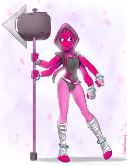 atiller-1:Meet Rubellite Tourmaline! She is a fusion of my gemsonas Turquoise and Carnelian.  Again, a great piece done by @cubedcoconut I had a lot of fun with the colors on this one, thanks for the commission!Commission info here