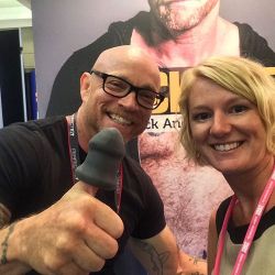 sexologist:  Oh shit, celebrity sighting! So excited to finally meet @buckangel, and learn all about his brand new product that just launched TODAY- the first sex toy product specifically for trans men! So important and humanizing to bring trans men’s