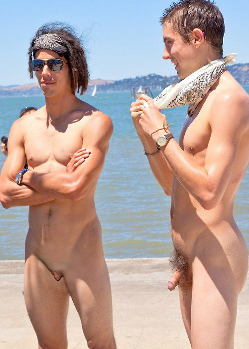 Guys caught naked at beach