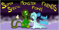 askshinytheslime:  askmedusapony:  Two very special monster pony friends deserve a very special hoof shake! Or so I was told by Arachne, though hers is far too complicated to ever remember… ((A birthday present for Shiny the Slime Pony’s mod! He