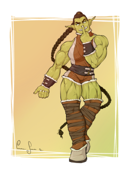 hainlich:The first one of a bunch of characters I’m designing for a friend’s rpg rule book. An Orc!