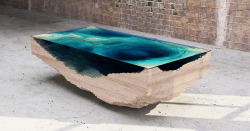 itscolossal:  Layered Glass Table Concept Creates a Cross-Section of the Ocean