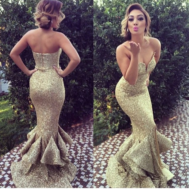 Sexy long sequin prom dress
