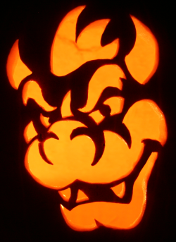 iheartnintendomucho:  Super Mario Jack-o-Lanterns by Johwee All I want for Halloween is the ability to carve a Bowser Jack-o-lantern. [❤] Buy: Pumpkin carving kits, Bowser Toys and Games starting at ŭ