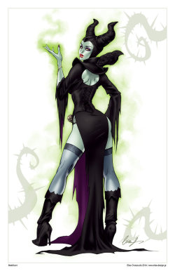 superheropinups:  Maleficent - Elias Chatzoudis