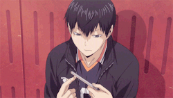 tetsuruo:  behold, in all his glory, kageyama tobio filing his nails 