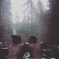 soakingspirit: ava_cato Naked hot springs at sunrise with bae(s) Now this is bliss ✌️ #tbt #watercuresall #naturelovers #birthdaysuit #freethenipple #selflove #bestbuds #selfcare 