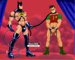 ourfamilyfun:  superhumanbondage:  Batman and Robin bondage  Lol! You now this really does happen in the bat cave!!!