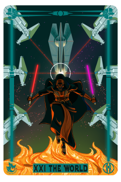 scarletstatic:    Take control of who you areCause ain’t nobody going to save you     Day 27 - Most epic scene ever. A tarot card to represent the end of Knights of the Old Republic. There are a lot of super epic scenes in games, but I wanted to draw