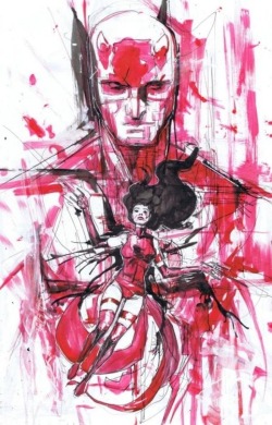 joearlikelikescomics:  Daredevil and Elektra by Riley Rossmo 