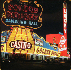 grayflannelsuit:  Las Vegas casinos at night, 1965.