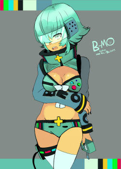 hopebiscuit:  It’s B-MO!! or Bmoe. Just a concept doodle. I think bmo is my fav character besides LSP. I made it a girl, even though bmo is genderless. ;v;b gaozub guessed it right firrrst!! XD ahh i know im shameful. boobies tho? so fun to draw XD