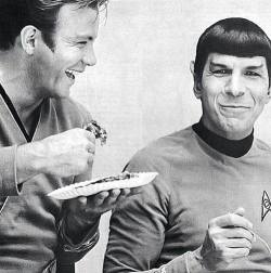 Kirk can even make a Vulcan smile