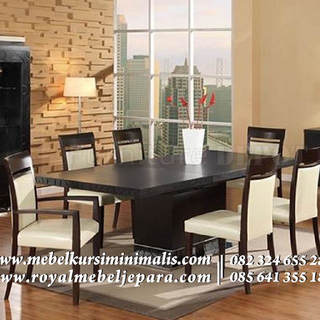 Ebony leather dining chairs
