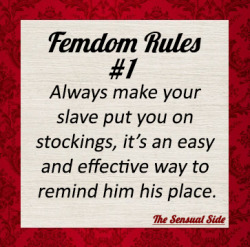 thesensualside: So? what are your favourite rules with your slave/mistress? Femdom Rules #11: Your slave should always be locked in a chastity cage because you alone will be having enough orgasms for the two of you.Femdom Rules #12: Sex for your slave