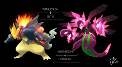 alternative-pokemon-art:  blumyhue:Pokefusions 2 by Synthetic Imagination  Best Pokemon fusions I’ve ever seen.