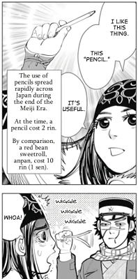 Cute Ainu grill and cool Meiji soldier: the comic. I just started this comic (Golden Kamui), but it’s really good so far. Then again, I have a huge boner for turn-of-the-century period pieces.