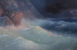 catonhottinroof:  Ivan Aivazovsky (1817-1900) Storm on the Black Sea, 1899 