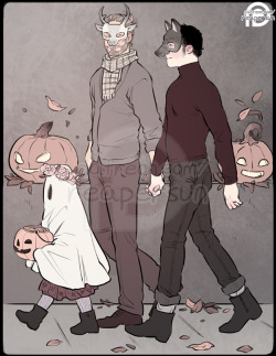 ~Support me on Patreon - patreon.com/reapersun~A patron requested Coffee Shop AU Hannigram taking baby Abigail out trick or treating :)))