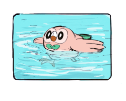 losassen: I watched a video of an owl swimming and had to draw this