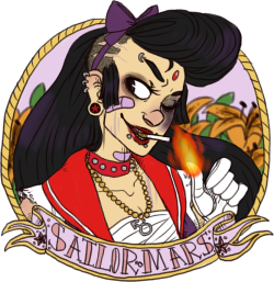 kawaiisharkarts:  anon asked for sailor mars and then i ended up making her a delinquent to match this sailor moon i did a while back 