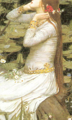 Ophelia (details) - John William Waterhouse, 1894 and 1910