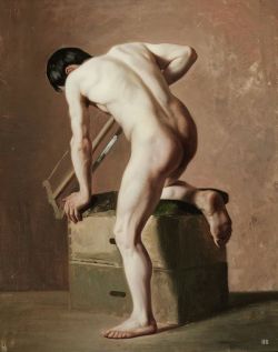 hadrian6: Naked Man Sawing. 1852. Isidoro Lozano. Spanish 1826-1880. oil /canvas. http://hadrian6.tumblr.com 