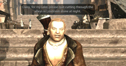 how-avant-garde:  Endless list of reasons I love Varric Tethras  → 1/?  :  The way he looks out for Merrill   