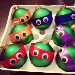 collegehumor:  Do It Yourself Ninja Turtle Ornaments Jingle in a half-bell.