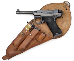 cerebralzero:  peashooter85:  Excellent condition Husqvarna Lahti semi-auto pistol with original holster, Swedish, World War II. Sold at Auction: 輘.50  only 600? what? damn I need to get one 