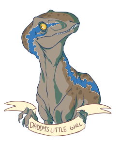 dom-wolfy:  theluvablenerd:  More Jurassic world doodling~Blue is a cute little dino baby :D   omg 