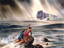 jesusto:  El diluvio en Santiago ilustrado por los Testigos de Jehová