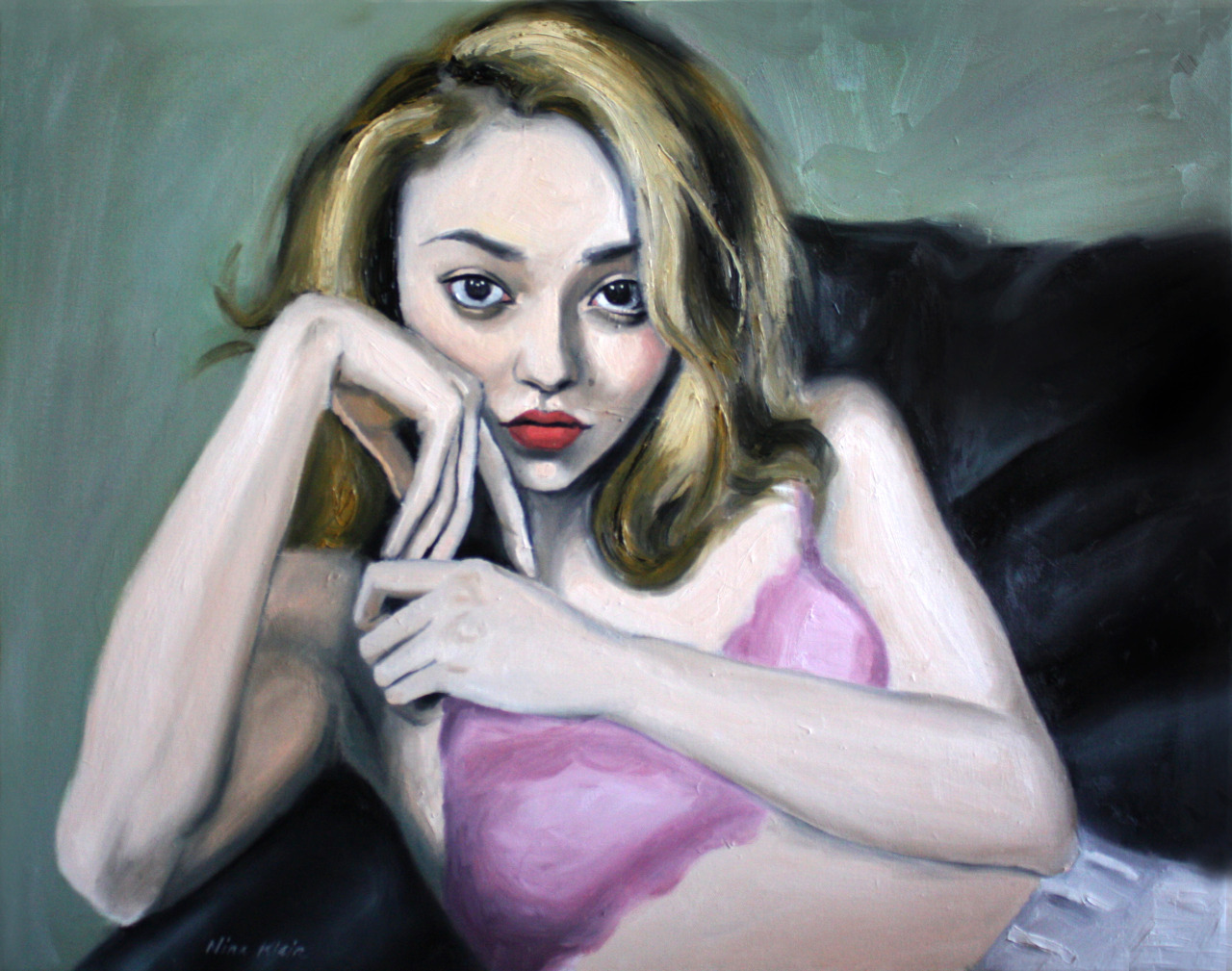 &ldquo;The Secret In Her Eyes&rdquo; Oil Painting by Nina Klein ninakleinart.tumblr.com @nina7klein