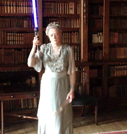 babbledevice:  foooolintherain:  Happy Downton Day! Here’s Maggie Smith with a lightsaber in period clothing. Enjoy ⩲  I am unable not to reblog this. 