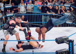 jakeslammer:  WTF! Look At the Dudley Boyz Wrecking The Goods, That Is A Serious Headbutt Into The Goods!!! 