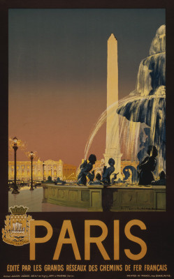 vintagraphblog:  Paris: Place de la Concorde. Vintage travel poster illustrated by Julien Lacaze, circa 1930. (via Paris: Place de la Concorde – Vintagraph)
