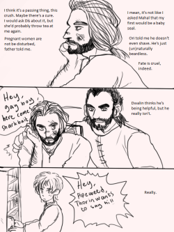 closetshipping:you guys wanted another teenage au comic. so here! awkward thorin and dwalin being a bro.